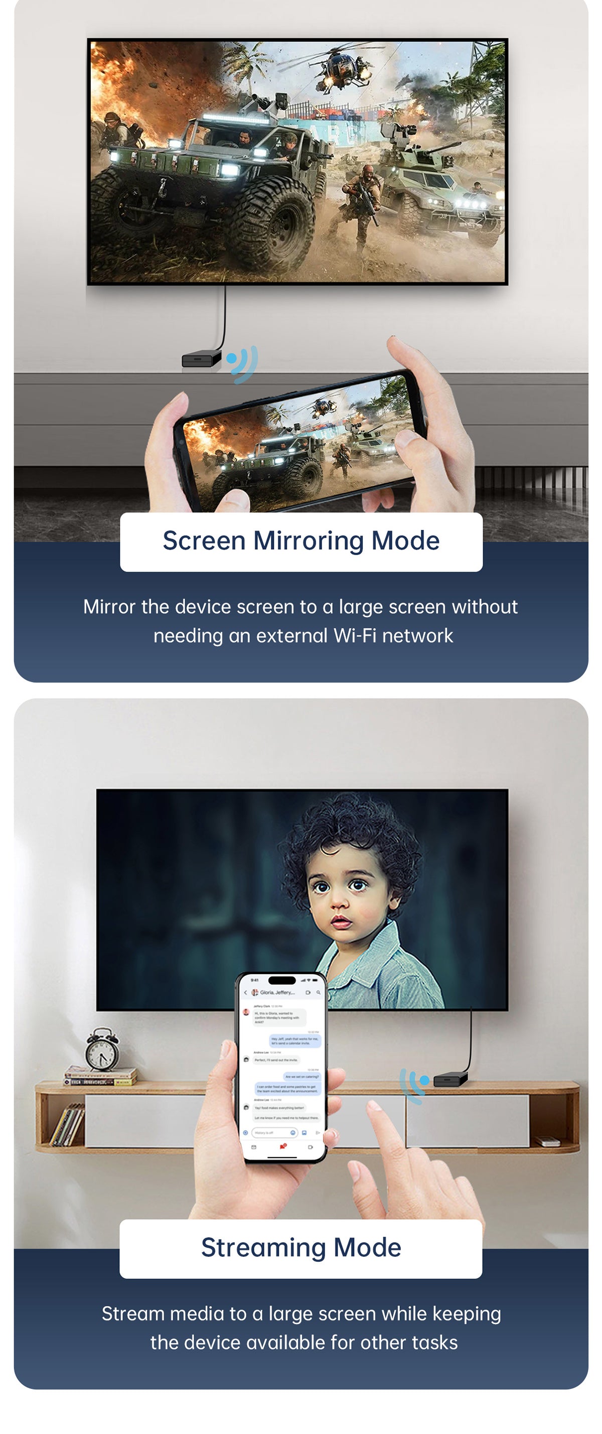 GOOVIS Wireless Cast – No extra cables and Wireless portability
